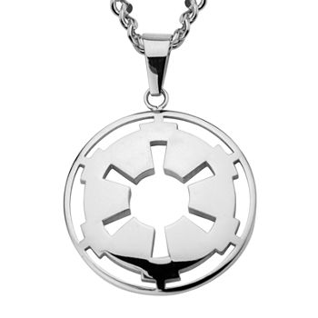 Star Wars® Stainless Steel Galactic Empire Symbol Cutout Pendant Necklace