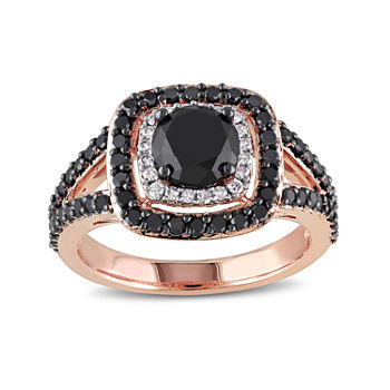Midnight Black Diamond 2 CT. T.W. White and Color-Enhanced Black Diamond 14K Rose Gold Ring