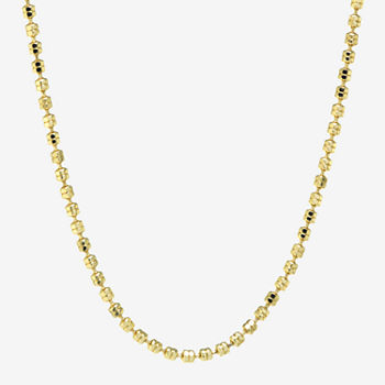 Silver Reflections 24K Gold Over Brass 18 Inch Bead Chain Necklace