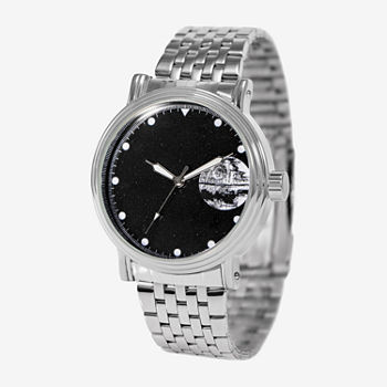Disney Star Wars Mens Silver Tone Stainless Steel Bracelet Watch Wds001105