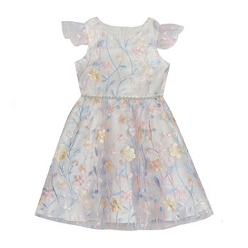 Rare Editions Toddler Girls Sleeveless Flutter Sleeve A-Line Dress