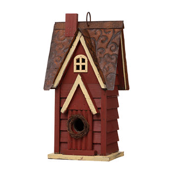 Glitzhome 12in Distressed Wood Bird Houses
