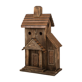 Glitzhome 24in Large Rustic Wood Natural Bird Houses