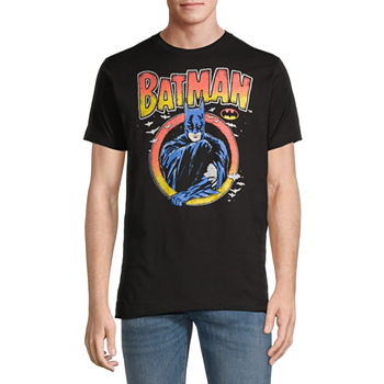 Mens Crew Neck Short Sleeve Regular Fit Batman DC Comics Graphic T-Shirt