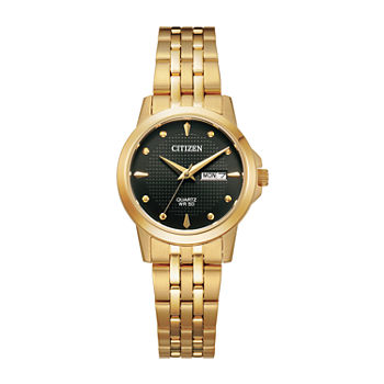 Citizen Quartz Womens Gold Tone Stainless Steel Bracelet Watch Eq0603-59f