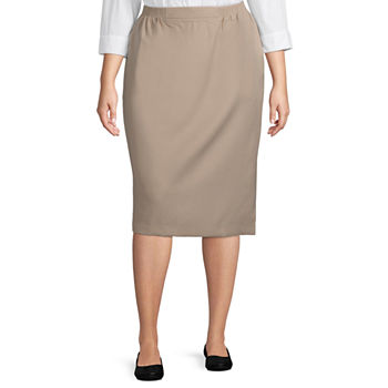 Alfred Dunner Suiting Womens Pencil Skirt-Plus
