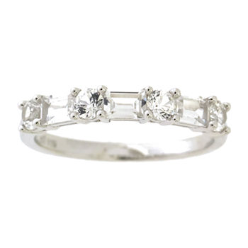 2.5MM Lab Created White Sapphire Sterling Silver Band