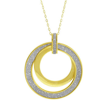 Made in Italy Womens 14K Gold Circle Pendant Necklace