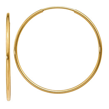 14K Gold 30mm Round Hoop Earrings