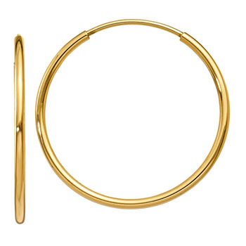 14K Gold 21mm Round Hoop Earrings