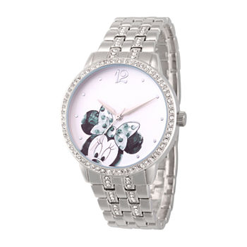 Disney Minnie Mouse Womens Silver Tone Bracelet Watch Wds000672