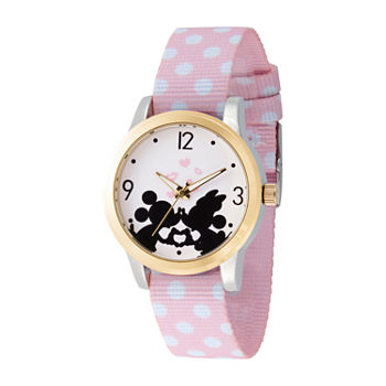 Disney Mickey Mouse Womens Pink Strap Watch Wds000676