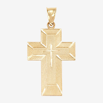 Religious Jewelry Mens 14K Gold Cross Pendant