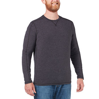 Free Country Mens Crew Neck Long Sleeve Moisture Wicking T-Shirt