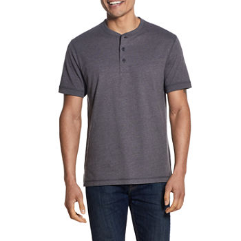 American Threads Mens Short Sleeve Classic Fit Henley Shirt