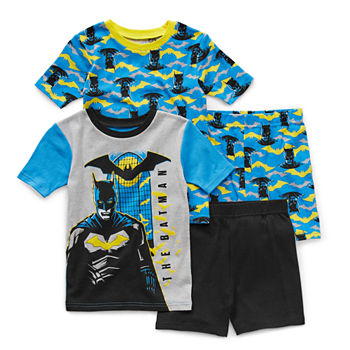 Licensed Properties Summer Pj Sets Little & Big Boys 4-pc. Batman Shorts Pajama Set