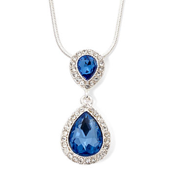 Monet® Blue and Silver-Tone Pendant Necklace