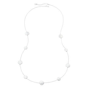 Liz Claiborne® Hammered Silver-Tone Station Necklace