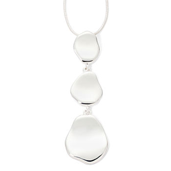 Liz Claiborne® Triple Drop Silver-Tone Pendant Necklace