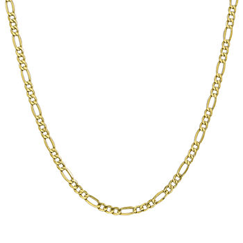 10K Gold 22 Inch Semisolid Figaro Chain Necklace