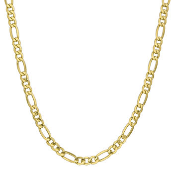 10K Gold 24 Inch Semisolid Figaro Chain Necklace