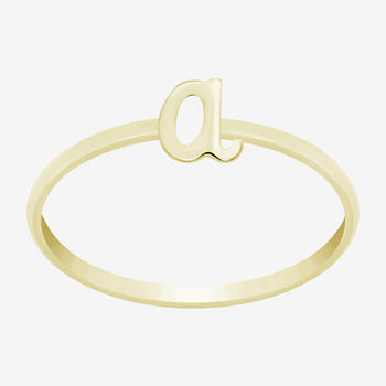 Itsy Bitsy Initial 14K Gold Over Silver Band