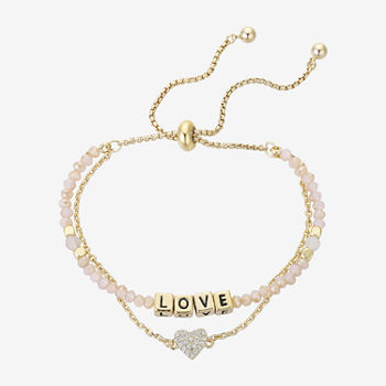 Footnotes Love Gold Plate Over Brass 8 Inch Link Heart Bolo Bracelet