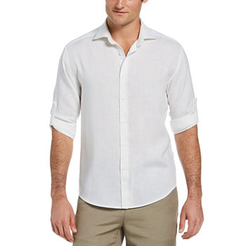 Cubavera Travelselect Linen-Blend Mens Regular Fit Long Sleeve Button-Down Shirt