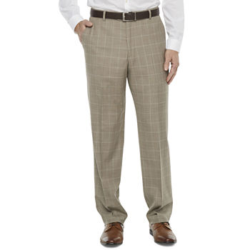 Stafford Super Suit Mens Windowpane Stretch Classic Fit Suit Pants