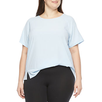 Stylus Womens Plus Round Neck Short Sleeve T-Shirt