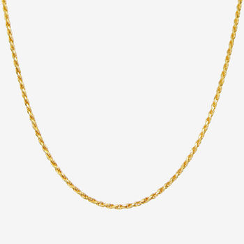 14K Gold Over Silver 24 Inch Solid Rope Chain Necklace