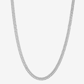 Sterling Silver 24 Inch Solid Cuban Chain Necklace