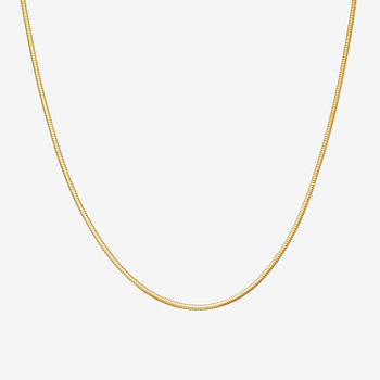 14K Gold Over Silver 22 Inch Solid Snake Chain Necklace