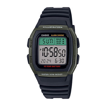 Casio Mens Digital Black Strap Watch W96h-3avos
