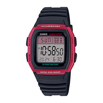 Casio Mens Digital Black Strap Watch W96h-4avos