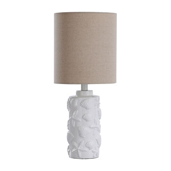 Stylecraft Seashell Motif 9 W White Polyresin Table Lamp