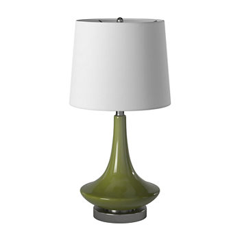 Stylecraft 14 W Green Glass Table Lamp