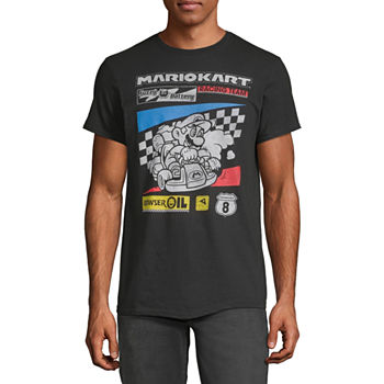 Mario Kart Racing Team Mens Crew Neck Short Sleeve Regular Fit Graphic T-Shirt