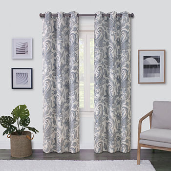 Regal Home Surfaces Paisley Light-Filtering Grommet Top Single Curtain Panel