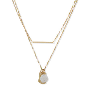 a.n.a Simulated Pearl 18 Inch Cable Pendant Necklace