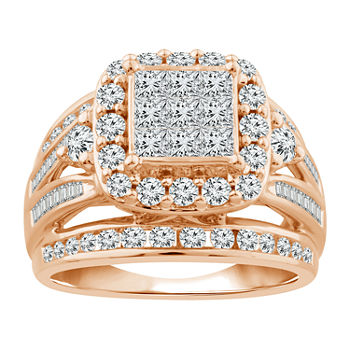 Womens 2 CT. T.W. White Diamond 10K Rose Gold Engagement Ring