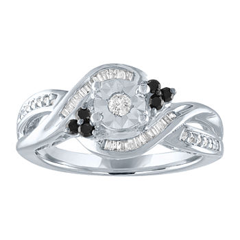 Promise My Love Womens 1/4 CT. T.W. Genuine Diamond Sterling Silver Promise Ring