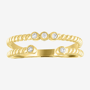 Diamond Addiction Womens Diamond Accent Genuine White Diamond 10K Gold Stackable Ring
