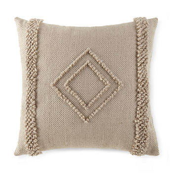 Linden Street 20x20" Square Embroidered Medallion Outdoor Throw Pillow
