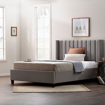 The Dream Collection by Lucid® Vertical Channel Tufted Wing-Back Platform Bed