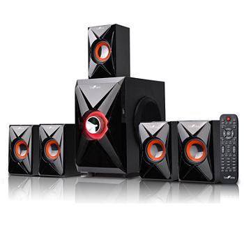 beFree Sound 5.1 Channel Surround Sound Bluetooth Speaker System- Orange