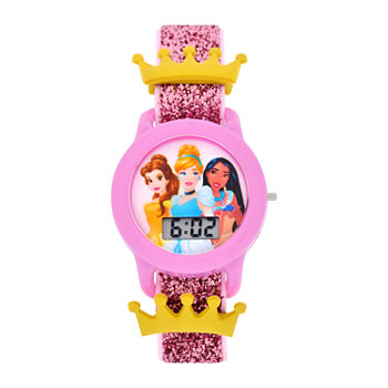 Disney Princess Girls Digital Pink Strap Watch Pn3045jc