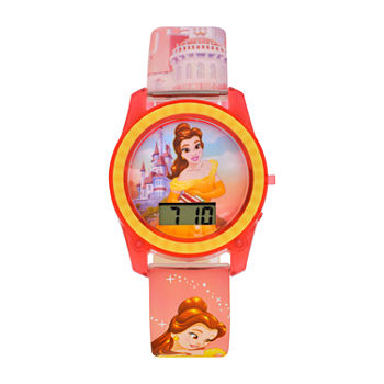 Disney Belle Girls Digital Pink Strap Watch Pn4049jc