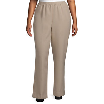 Alfred Dunner Womens Straight Pull-On Pants Plus