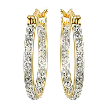 Sparkle Allure Diamond Accent 18K Gold Over Brass Round Hoop Earrings